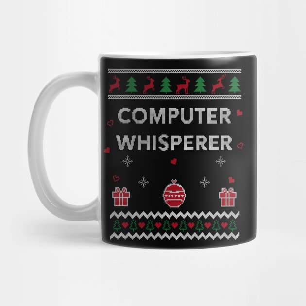 Computer Whisperer Tech IT Support Ugly Christmas Gift Design by Dr_Squirrel